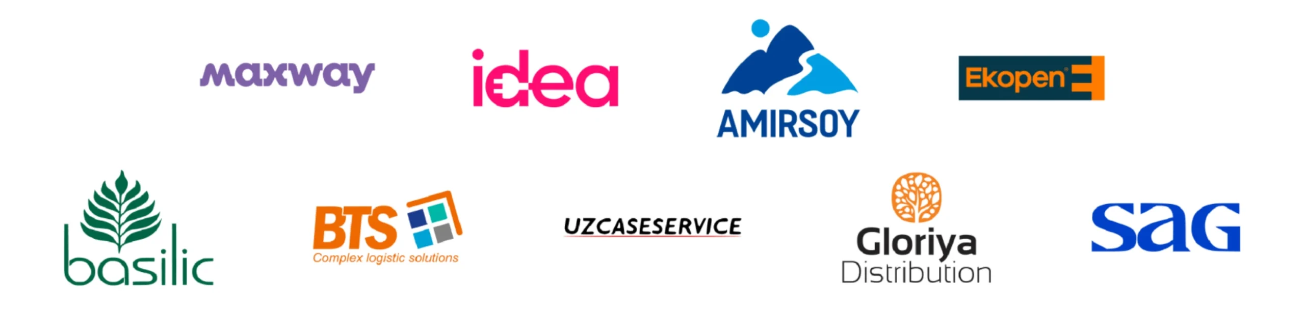 Клиенты: Maxway, Idea, Amirsoy, Ekopen, Basilic, BTS, Uzcaseservice, Gloriya Distribution, SAG